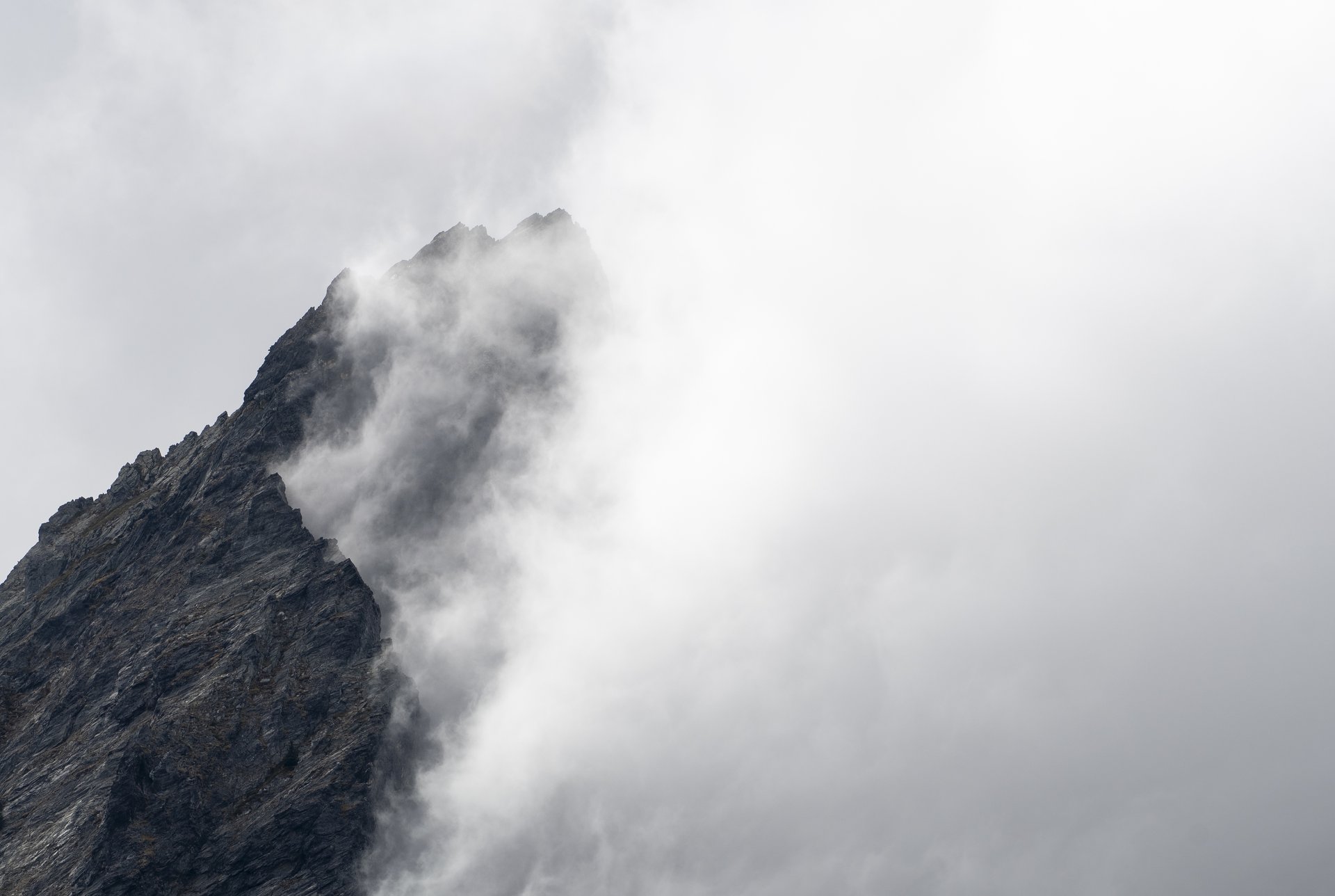 Mountain in fog